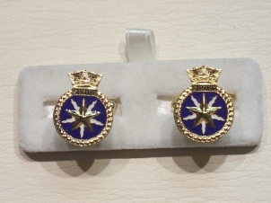 HMS Sirius enamelled cufflinks - Click Image to Close